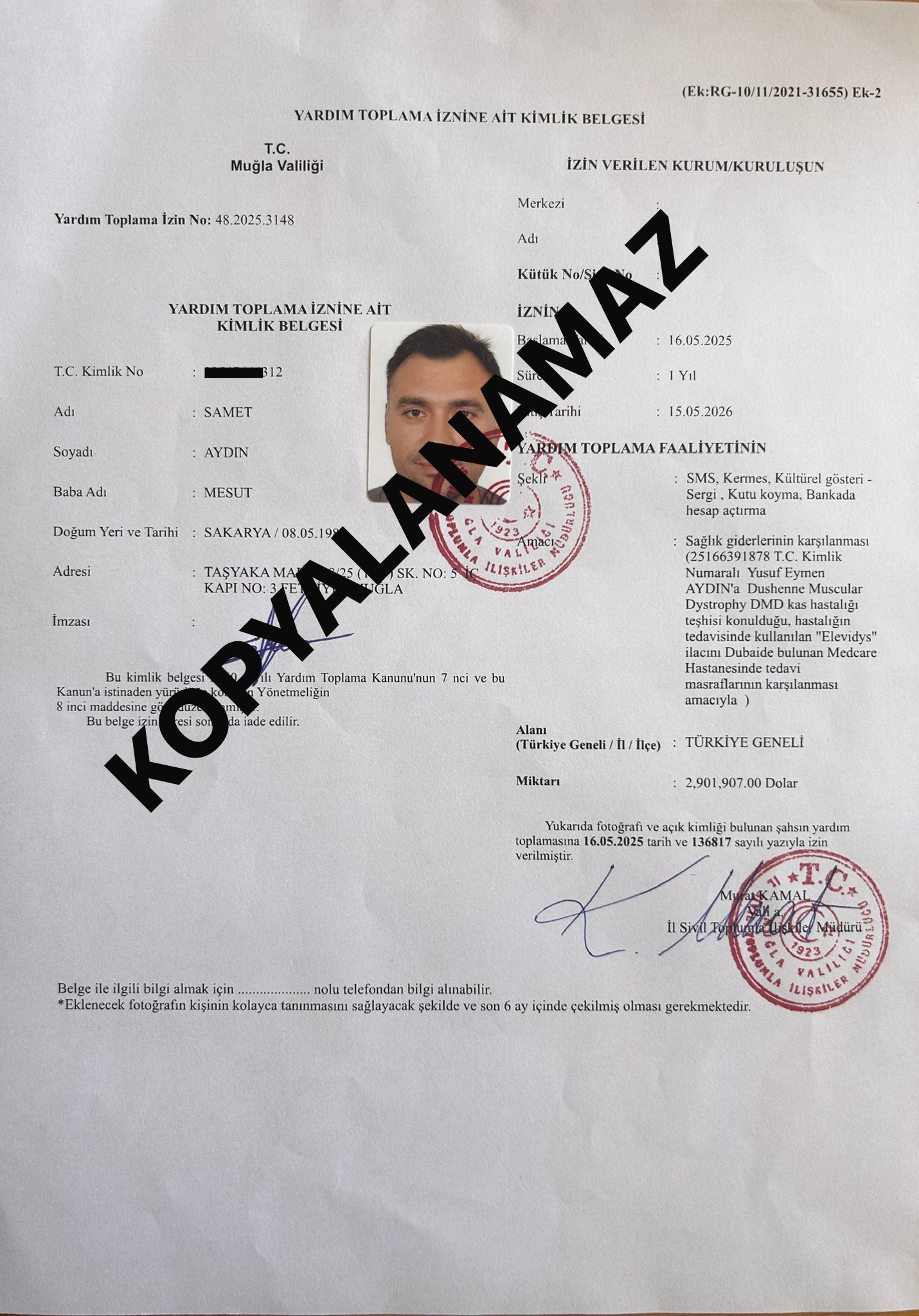 Valilik İzin Belgesi